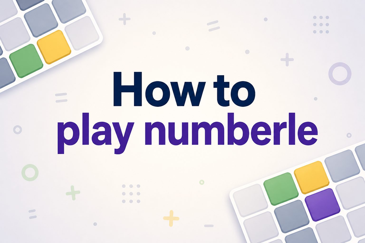 Numberle puzzle grid with colored tiles and arithmetic guesses
